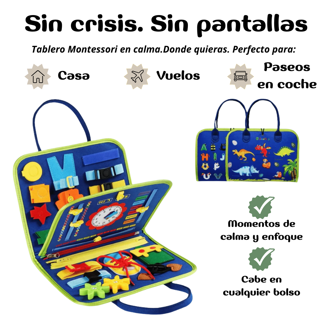 Tablero Montessori Portátil LúdiKo Motricidad Fina y Juego sin Pantallas
